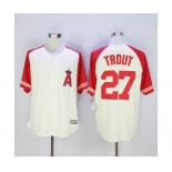 mlb jerseys los angeles angels #27 trout cream[2016 new]