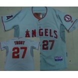 mlb jerseys los angeles angels #27 trout grey