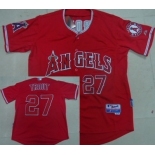 mlb jerseys los angeles angels #27 trout red