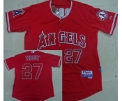 mlb jerseys los angeles angels #27 trout red