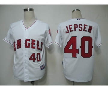 mlb jerseys los angeles angels #40 jepsen white(cool base)