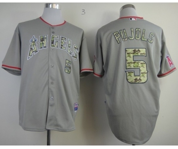 mlb jerseys los angeles angels #5 pujols grey[number camo]