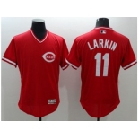 Cincinnati Reds #11 Barry Larkin Red Flexbase Authentic Collection Cooperstown Stitched Baseball Jersey