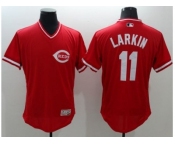 Cincinnati Reds #11 Barry Larkin Red Flexbase Authentic Collection Cooperstown Stitched Baseball Jersey