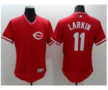 Cincinnati Reds #11 Barry Larkin Red Flexbase Authentic Collection Cooperstown Stitched Baseball Jersey