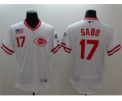 Cincinnati Reds #17 Chris Sabo White Flexbase Authentic Collection Cooperstown Stitched MLB Jersey