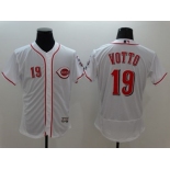 Cincinnati Reds #19 Joey Votto White Flexbase Authentic Collection Stitched MLB Jersey