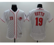 Cincinnati Reds #19 Joey Votto White Flexbase Authentic Collection Stitched MLB Jersey