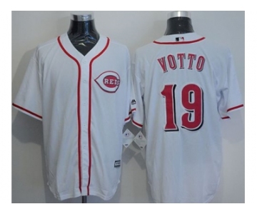 Cincinnati Reds #19 Joey Votto White New Cool Base Stitched Baseball Jersey