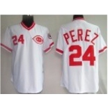 Cincinnati Reds #24 Tony Perez Throwback white