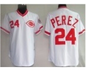 Cincinnati Reds #24 Tony Perez Throwback white