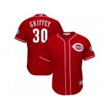 Cincinnati Reds #30 Ken Griffey Jr Red 2016 Hall Of Fame Induction Cool Base Player Jersey