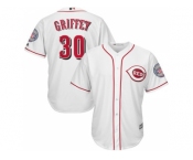 Cincinnati Reds #30 Ken Griffey Jr White 2016 Hall Of Fame Induction Cool Base Player Jersey