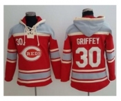 Cincinnati Reds #30 Ken Griffey Red Sawyer Hooded Sweatshirt Baseball Hoodie