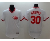 Cincinnati Reds #30 Ken Griffey White Flexbase Authentic Collection Cooperstown Stitched MLB Jersey