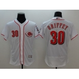 Cincinnati Reds #30 Ken Griffey White Flexbase Authentic Collection Stitched MLB Jersey