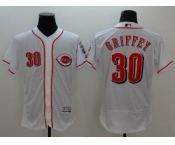 Cincinnati Reds #30 Ken Griffey White Flexbase Authentic Collection Stitched MLB Jersey