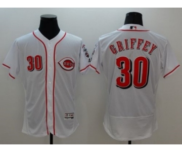 Cincinnati Reds #30 Ken Griffey White Flexbase Authentic Collection Stitched MLB Jersey