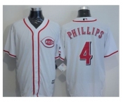 Cincinnati Reds #4 Brandon Phillips White New Cool Base Stitched Baseball Jersey