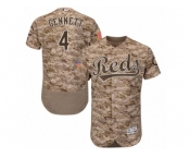 Cincinnati Reds #4 Scooter Gennett Camo Flexbase Authentic Collection MLB Jersey