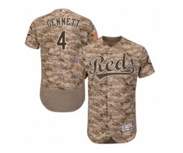 Cincinnati Reds #4 Scooter Gennett Camo Flexbase Authentic Collection MLB Jersey