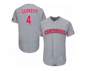 Cincinnati Reds #4 Scooter Gennett Grey Flexbase Authentic Collection MLB Jersey