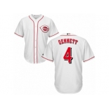 Cincinnati Reds #4 Scooter Gennett Replica White Home Cool Base MLB Jersey