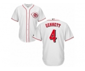 Cincinnati Reds #4 Scooter Gennett Replica White Home Cool Base MLB Jersey