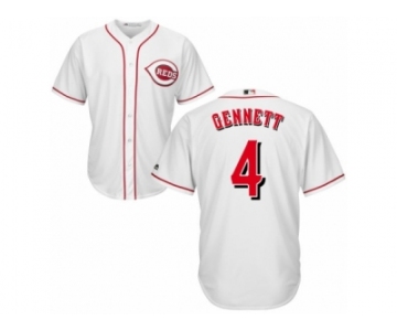 Cincinnati Reds #4 Scooter Gennett Replica White Home Cool Base MLB Jersey