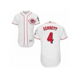 Cincinnati Reds #4 Scooter Gennett White Flexbase Authentic Collection MLB Jersey