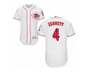 Cincinnati Reds #4 Scooter Gennett White Flexbase Authentic Collection MLB Jersey