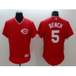 Cincinnati Reds #5 Johnny Bench Red Flexbase Authentic Collection Cooperstown Stitched Baseball Jersey