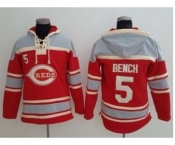 Cincinnati Reds #5 Johnny Bench Red Sawyer Hooded Sweatshirt Baseball Hoodie