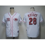 MLB Cincinnati Reds #28 Heisey White[Cool Base]