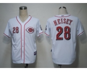 MLB Cincinnati Reds #28 Heisey White[Cool Base]