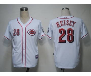 MLB Cincinnati Reds #28 Heisey White[Cool Base]