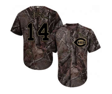 Men Cincinnati Reds #14 Pete Rose Camo Realtree Collection Cool Base Stitched MLB Jersey