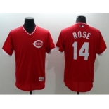 Men Cincinnati Reds #14 Pete Rose Majestic Red Flexbase Authentic Collection Player Jersey