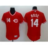 Men Cincinnati Reds #14 Pete Rose Majestic Red Flexbase Authentic Cooperstown Player Jersey