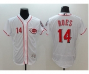 Men Cincinnati Reds #14 Pete Rose Majestic White Flexbase Authentic Collection Jersey