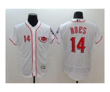 Men Cincinnati Reds #14 Pete Rose Majestic White Flexbase Authentic Collection Jersey