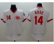 Men Cincinnati Reds #14 Pete Rose Majestic white Flexbase Authentic Collection Player Jersey