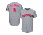 Men Cincinnati Reds #16 Tucker Barnhart Grey Flexbase Authentic Collection Stitched MLB Jersey