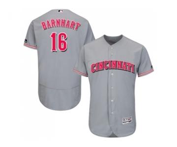 Men Cincinnati Reds #16 Tucker Barnhart Grey Flexbase Authentic Collection Stitched MLB Jersey