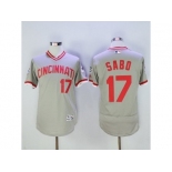 Men Cincinnati Reds #17 Sabo Majestic Grey Flexbase Authentic Cooperstown Player Jersey