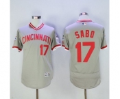 Men Cincinnati Reds #17 Sabo Majestic Grey Flexbase Authentic Cooperstown Player Jersey