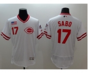 Men Cincinnati Reds #17 Sabo Majestic white Flexbase Authentic Collection Player Jersey