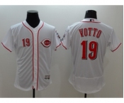 Men Cincinnati Reds #19 Joey Votto Majestic White Flexbase Authentic Collection Player Jersey