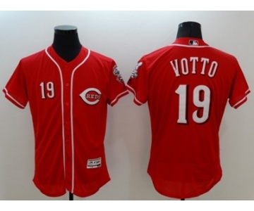 Men Cincinnati Reds #19 Joey Votto Majestic red Flexbase Authentic Collection Player Jersey