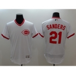 Men Cincinnati Reds #21 Sanders Majestic white Flexbase Authentic Collection Player Jersey